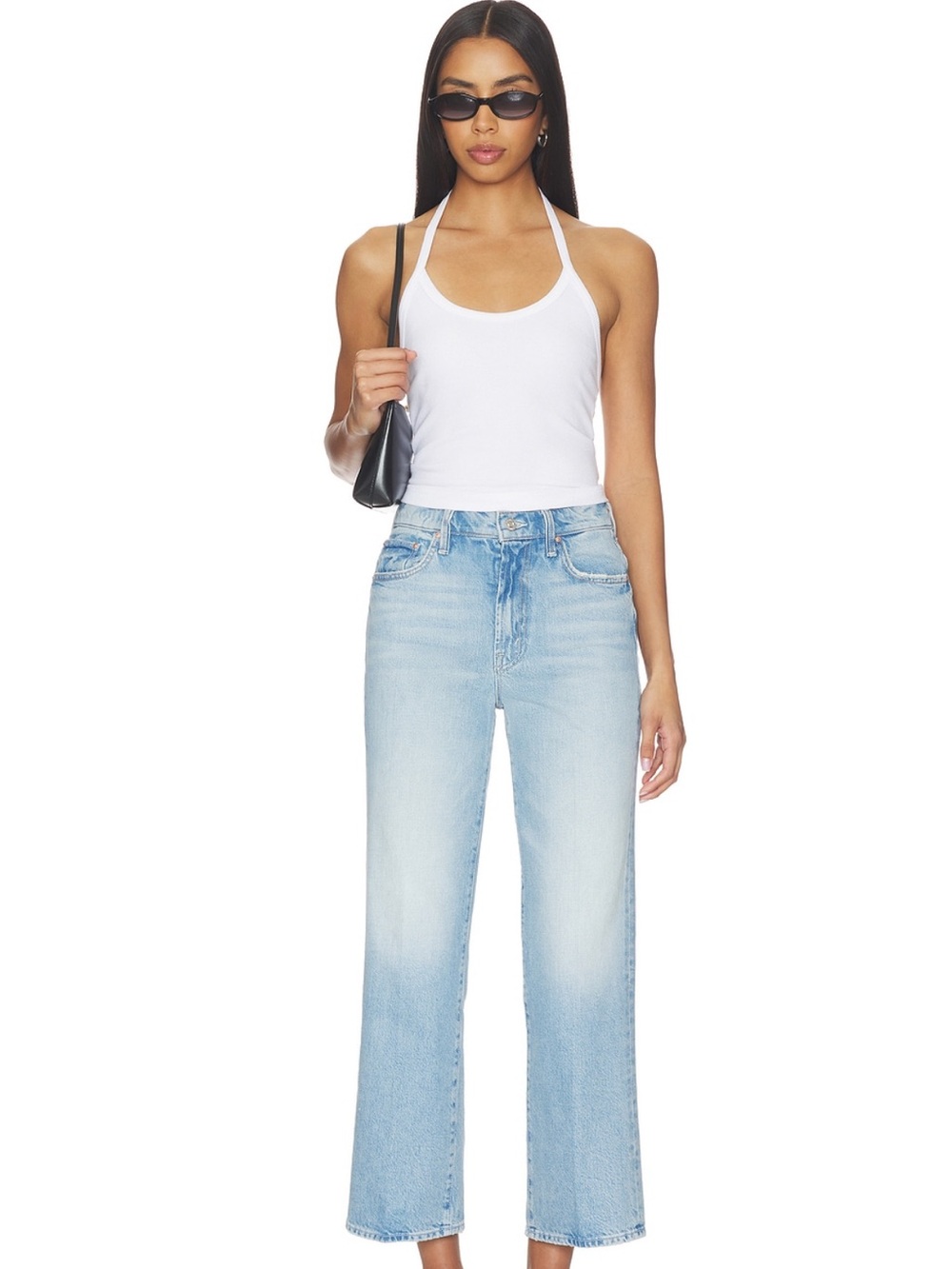 Mother Light Wash Straight Leg Jeans